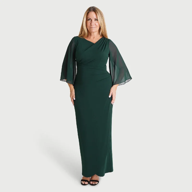 Carrie Hunter Green Asymmetrical Floor Length Dress Chic unclassified dresses