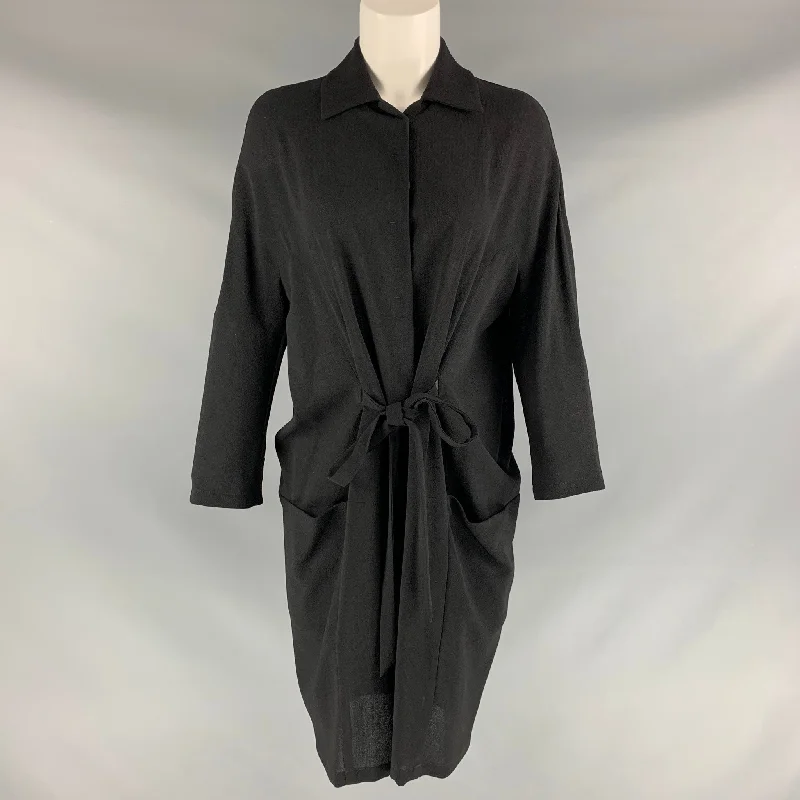 CHRISTIAN WIJNANTS Size S Black Virgin Wool Solid Dress Everyday wear unclassified dresses