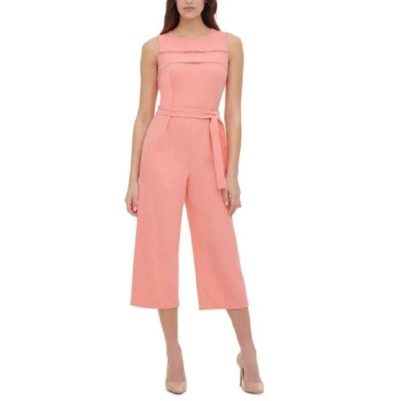 Circle Trim Pink Crepe Jumpsuit for Effortless Elegance Silk unclassified dresses