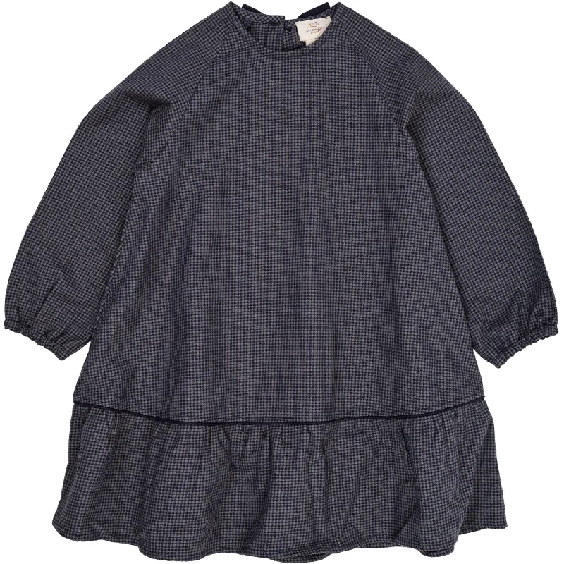 Copenhagen Colors Navy Check Combi Check Dress W. Bow Bright color unclassified dresses Copenhagen Colors Navy Check Combi Check Dress W. Bow Bright color unclassified dresses