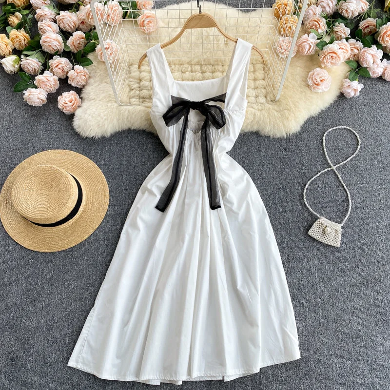 Cute A line bow dress fashion dress  599 Long unclassified dresses