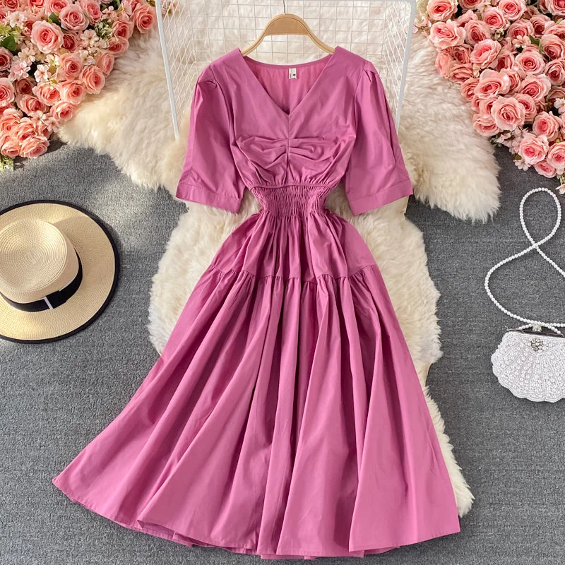 Cute A line v neck dress fashion dress  556 Vintage unclassified dresses