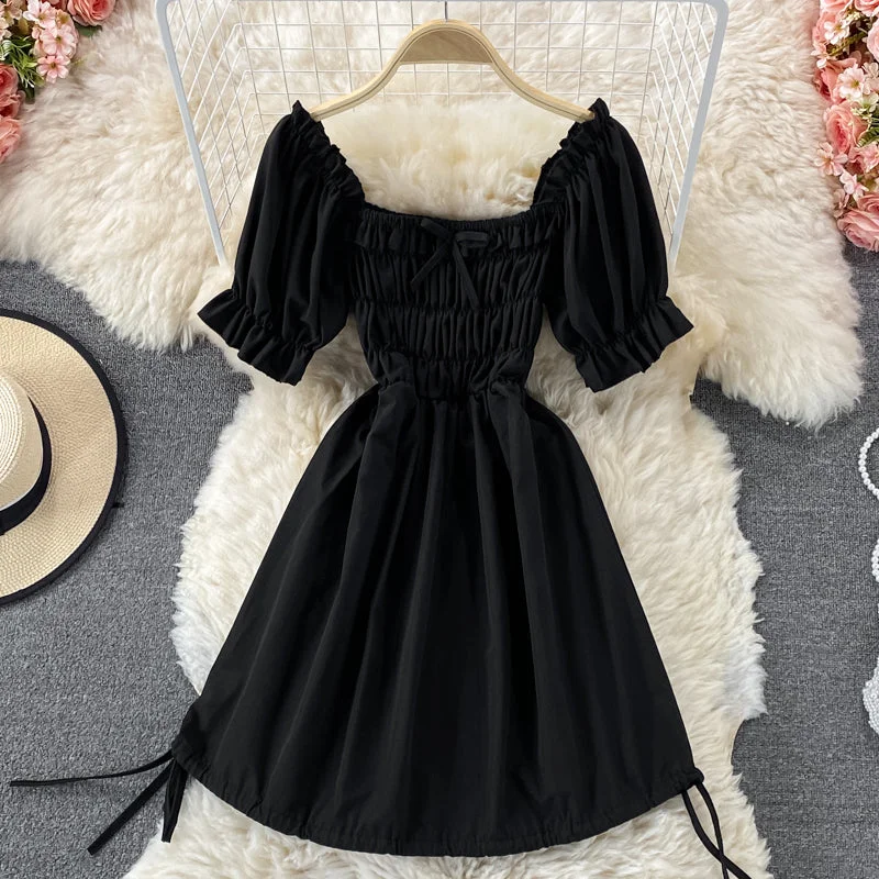 Cute puff sleeve A line dress  610 Denim unclassified dresses