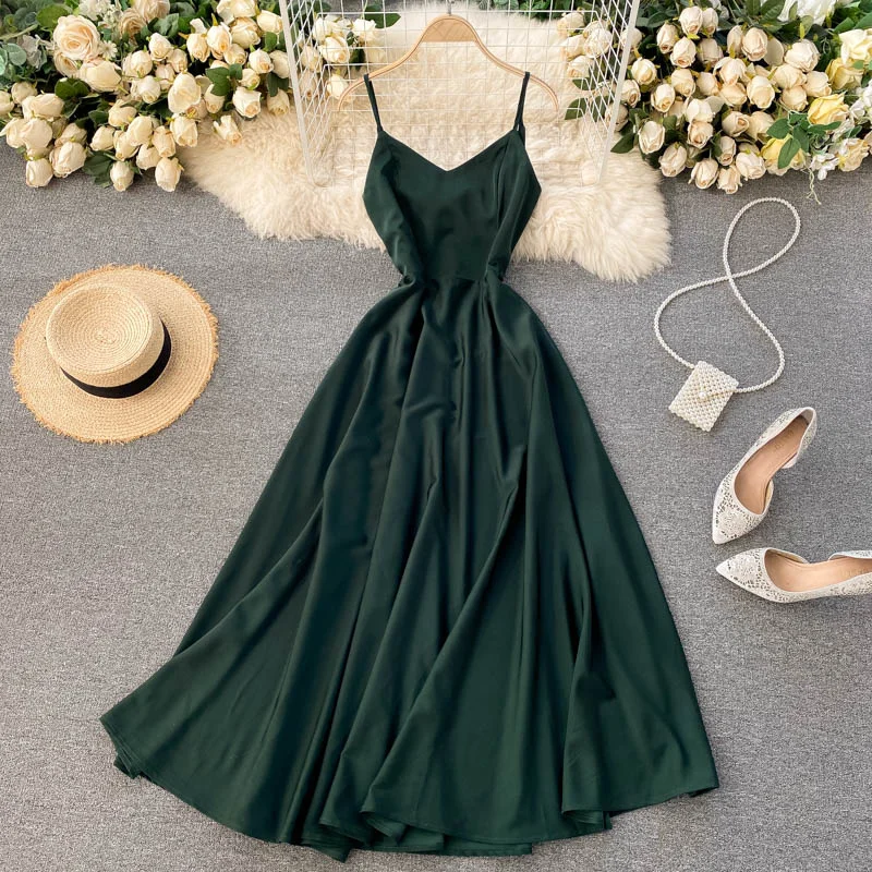 Cute v neck A line dress fashion dress  485 Club unclassified dresses
