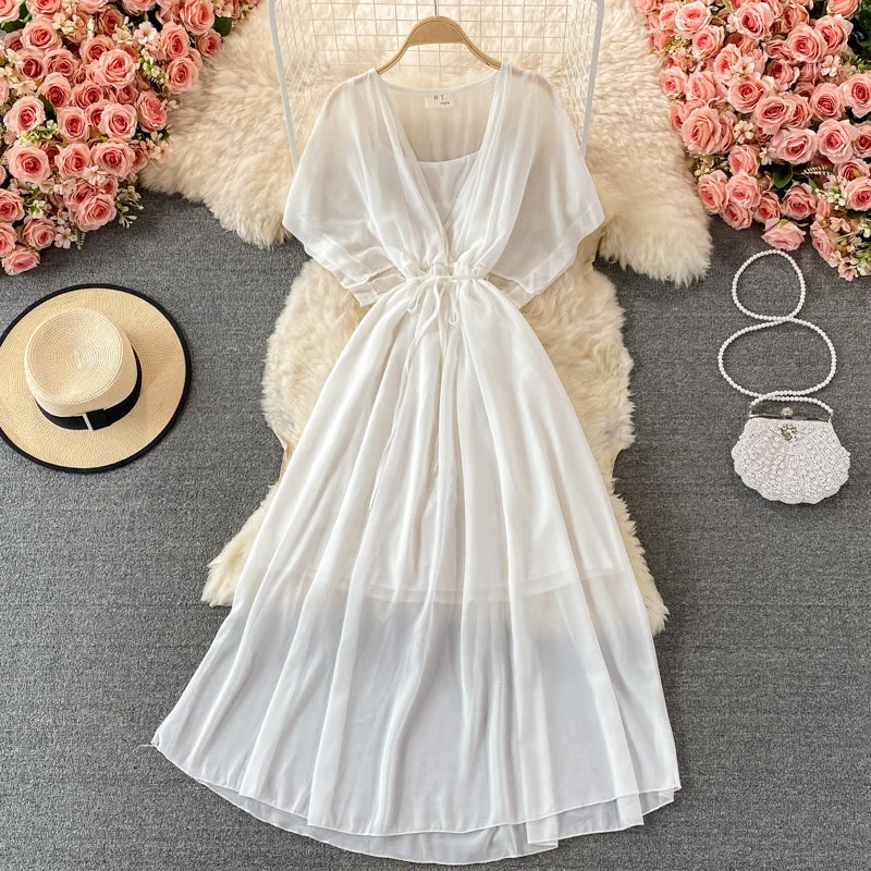 Cute v neck A line dress fashion dress  535 Off-shoulder unclassified dresses