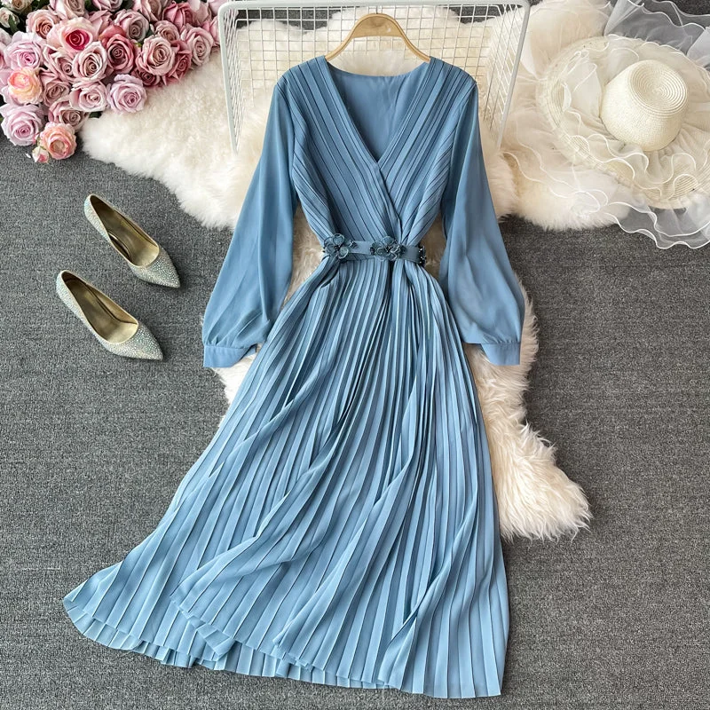 Cute v neck chiffon dress fashion dress  642 Corset unclassified dresses
