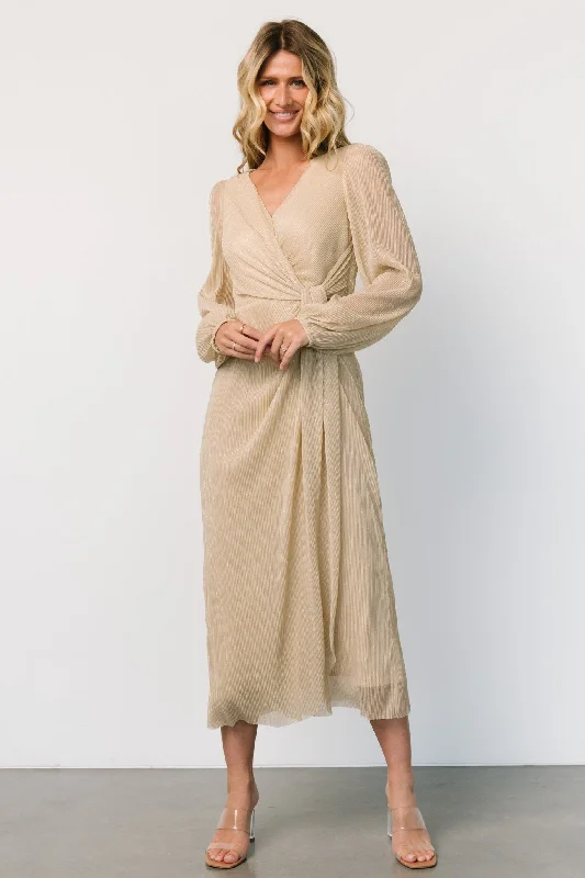 Devlyn Pleated Dress | Golden Shimmer Unique unclassified dresses