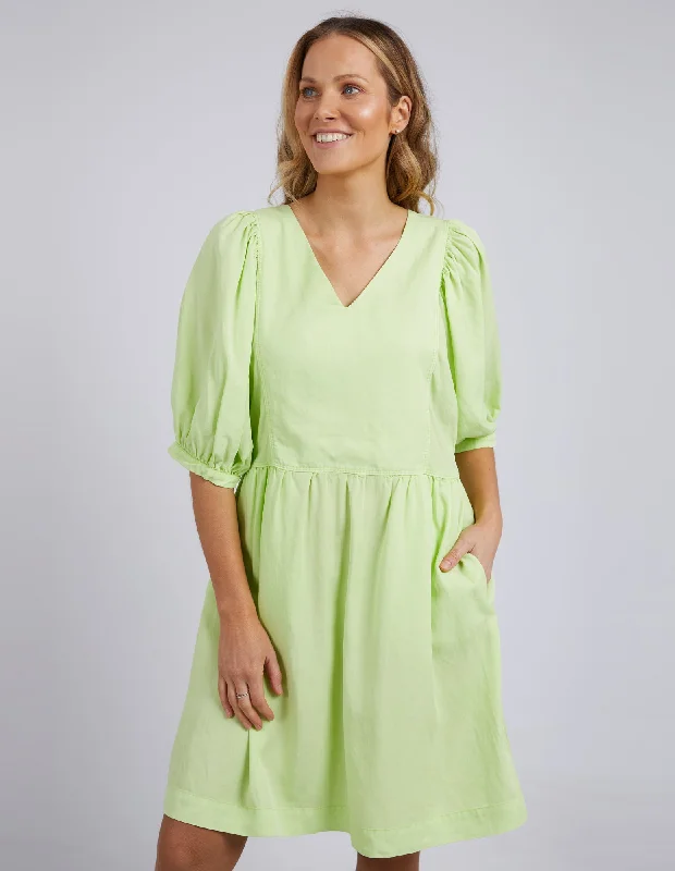 Elm Bliss Washed Dress Keylime Monochrome unclassified dresses