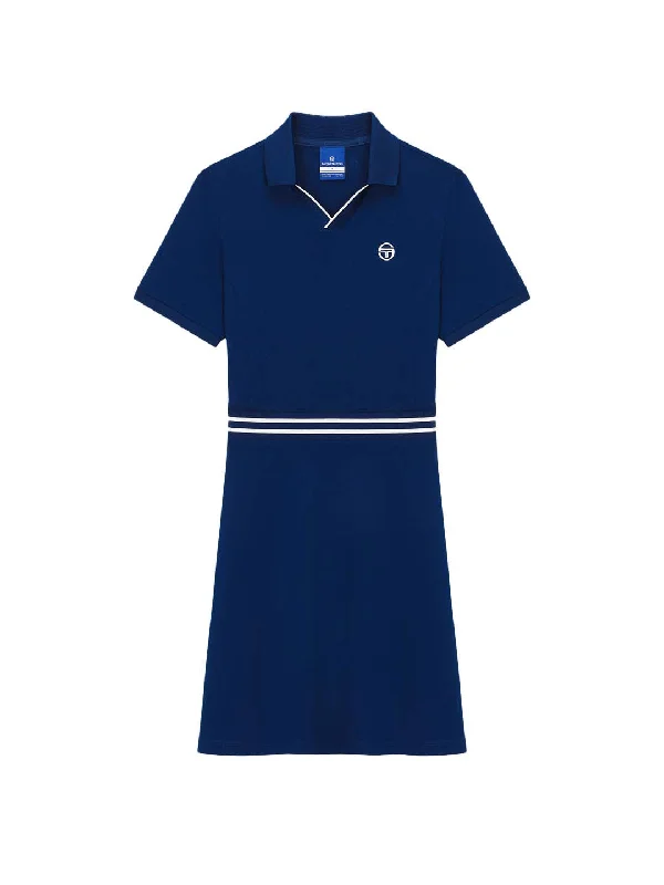 Essential Piqué Collar Dress- Navy Dark color unclassified dresses