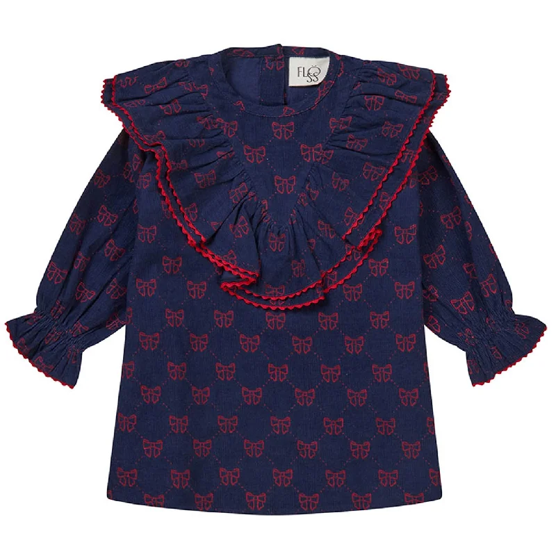 Flöss Navy/Ruby Red Bows Luna Dress Trendy new unclassified dresses