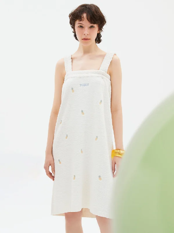 Fruit Embroidery Soft Fluffy Lounge Dress Striped unclassified dresses