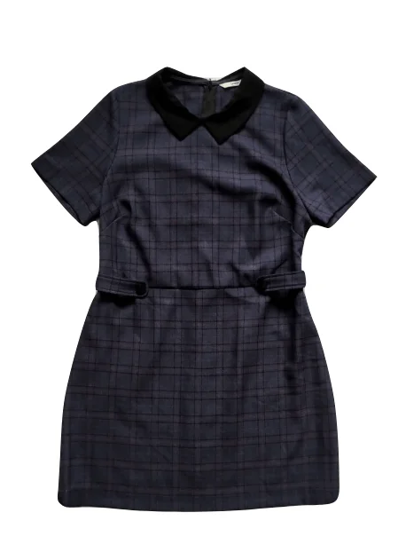 George Womens Woven Check Peter Pan Collar Dress Cotton unclassified dresses