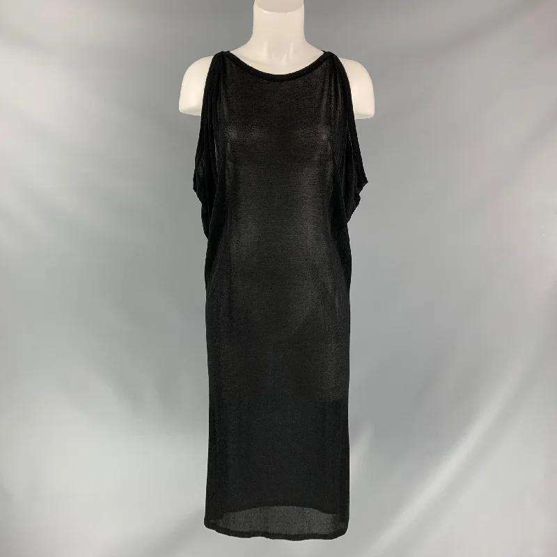 GIAMBATTISTA VALLI See Through Size S Black Viscose Blend Dress Off-shoulder unclassified dresses