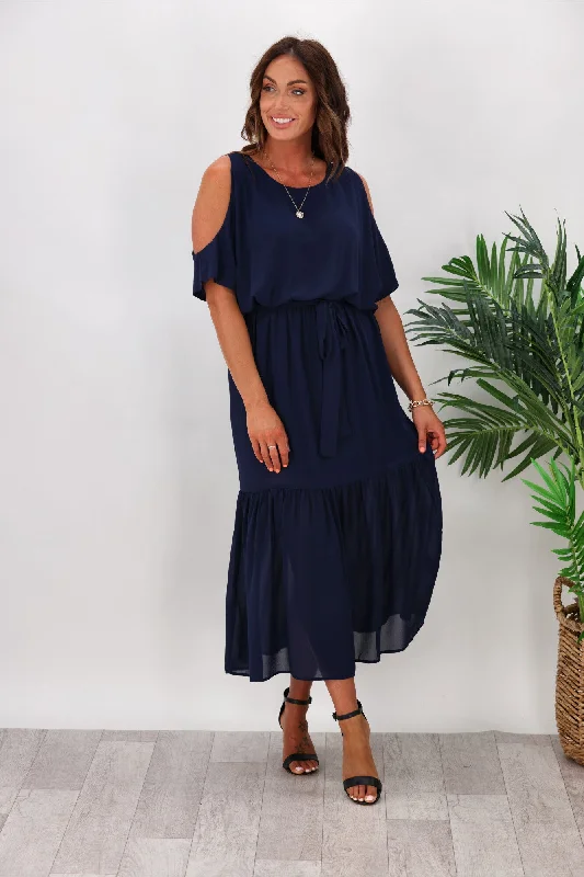 Gloss By Shine On Milan Cold Shoulder Dress Midnight Embroidered unclassified dresses