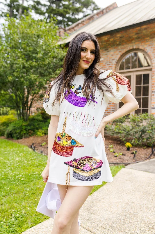 Graduation Hat Poof Sleeve Dress Corset unclassified dresses