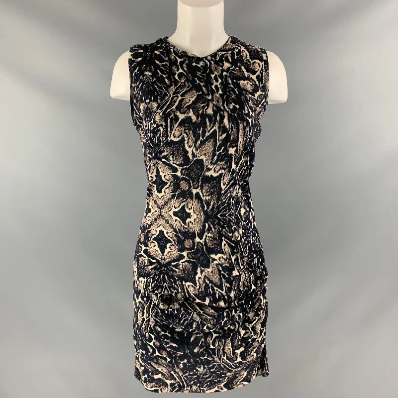 HAUTE HIPPIE Size M Black & Beige Modal Marbled Dress Trendy new unclassified dresses