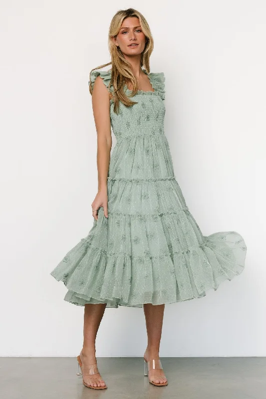 Holland Embroidered Dress | Light Sage Boho unclassified dresses