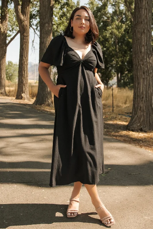 Indie Back Tie Dress | Black Affordable unclassified dresses