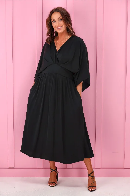 Jane James Florian Batwing Dress Black Summer unclassified dresses