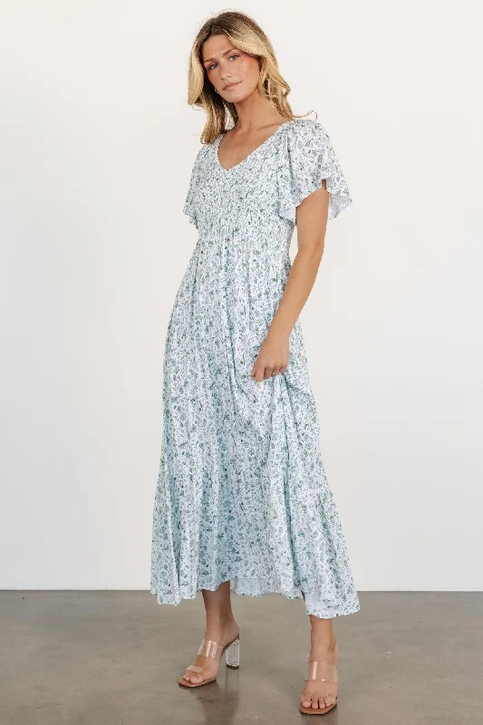 Joanie Smocked Dress | White + Sage Popular unclassified dresses