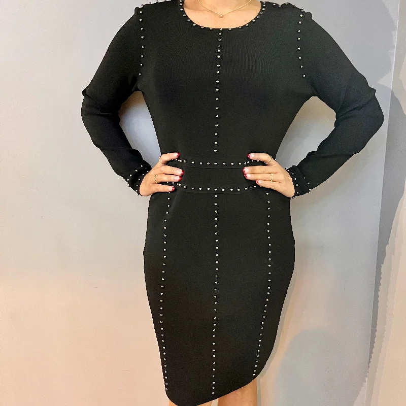 Joseph Ribkoff Black Studded Dress Lace unclassified dresses