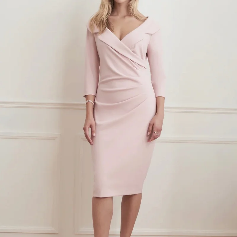 Joseph Ribkoff blush wrap front dress One-shoulder unclassified dresses