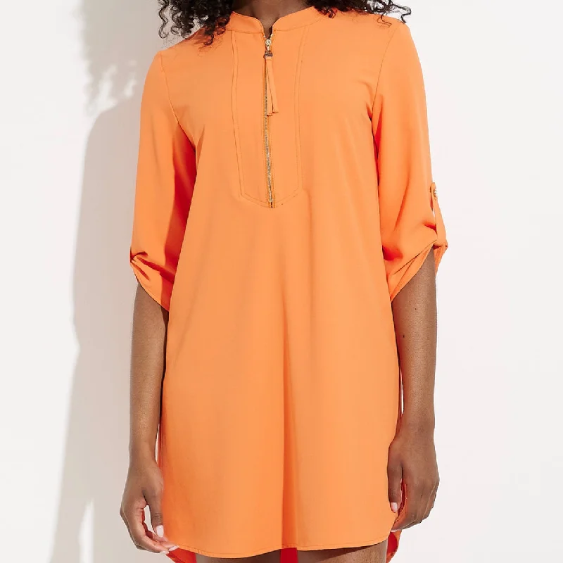 Joseph Ribkoff Zip Front Dress Orange Neutral tone unclassified dresses