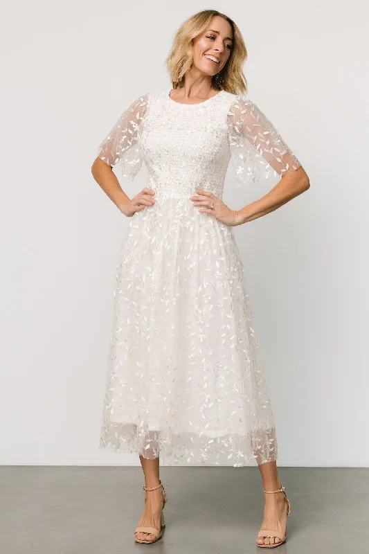 Kendra Embroidered Dress | White High-low unclassified dresses