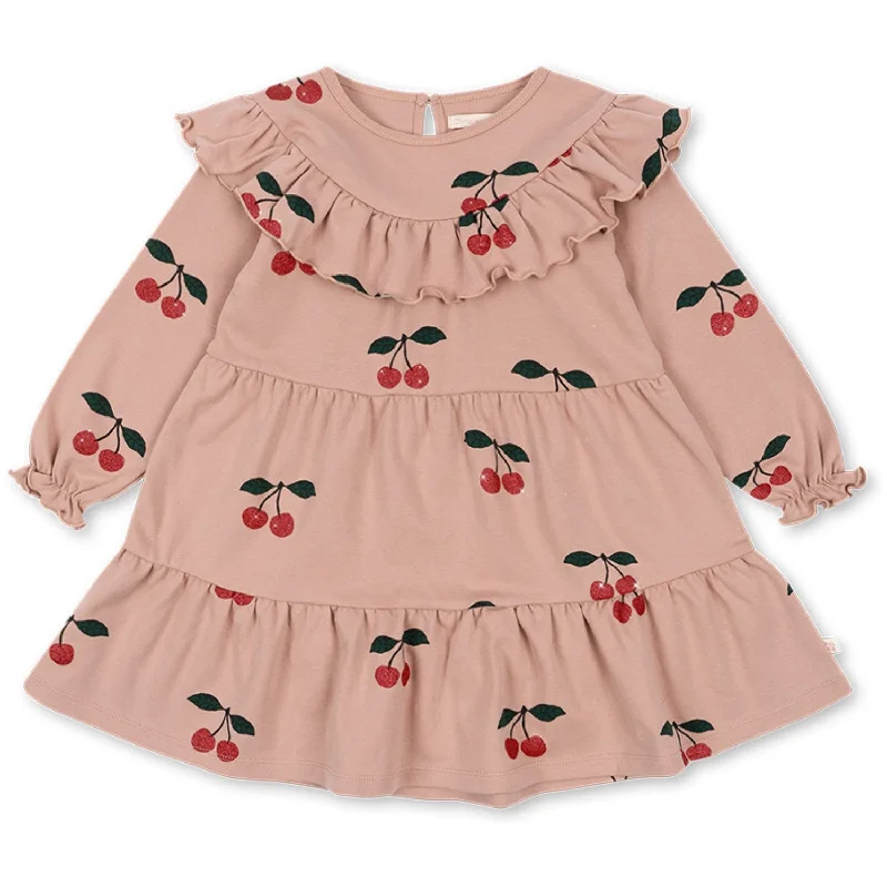 Konges Sløjd Ma Grande Cerise Glitter Mellow Malli Cherry Glitter Dress Gots Smocked unclassified dresses