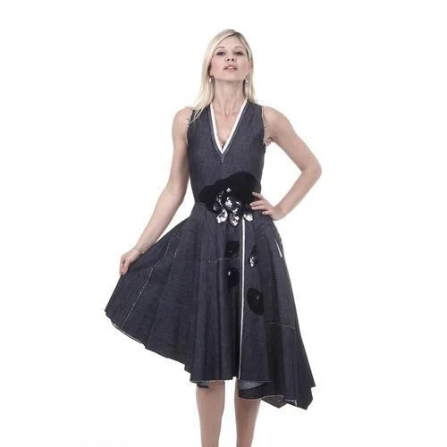 Dark Grey 40 EUR - 4 US Bottega Veneta Womens Dress 375131 VZJD0 4030 Beaded unclassified dresses