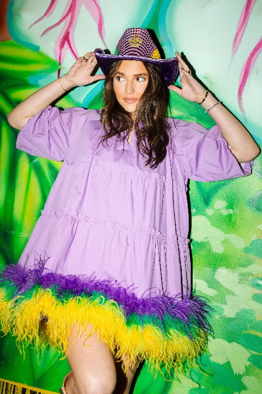 Lavender Feather Bottom Dress Office unclassified dresses