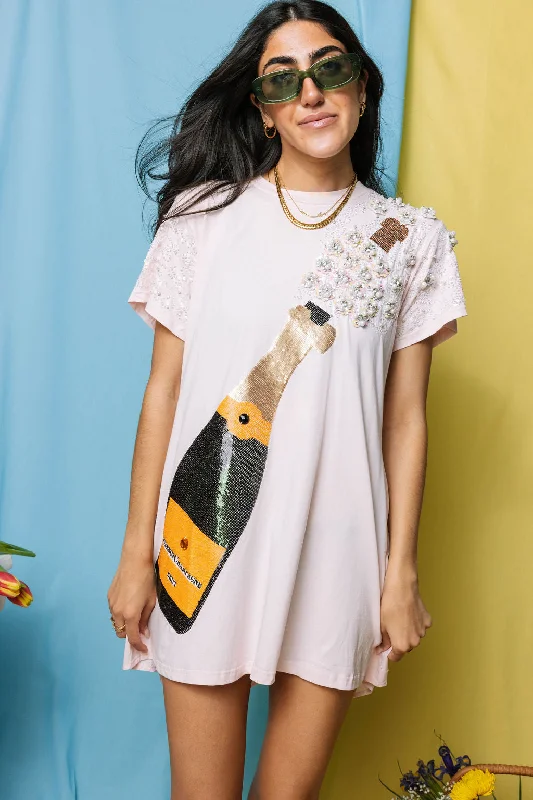 Light Pink Popping Champagne Tee Dress Popular unclassified dresses