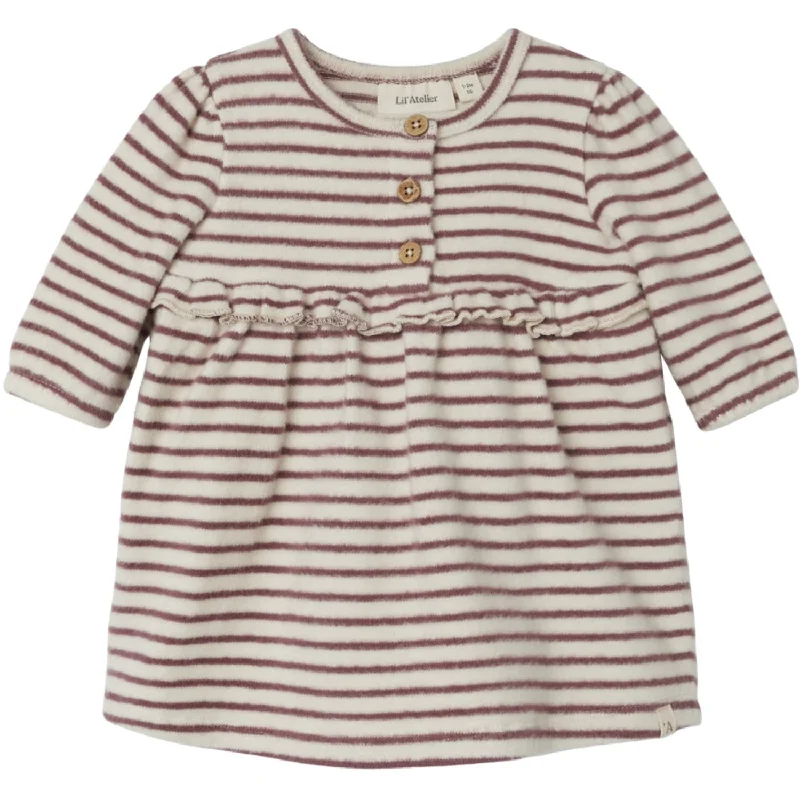 Lil'Atelier Birch Rosebrown Thoro Body Dress Stripe Breathable unclassified dresses
