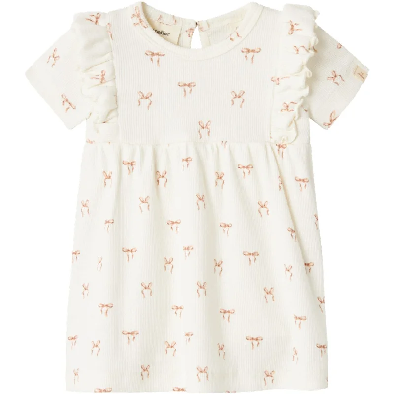 Lil'Atelier Coconut Milk Gavo Ene Loose Body Dress Sequin unclassified dresses