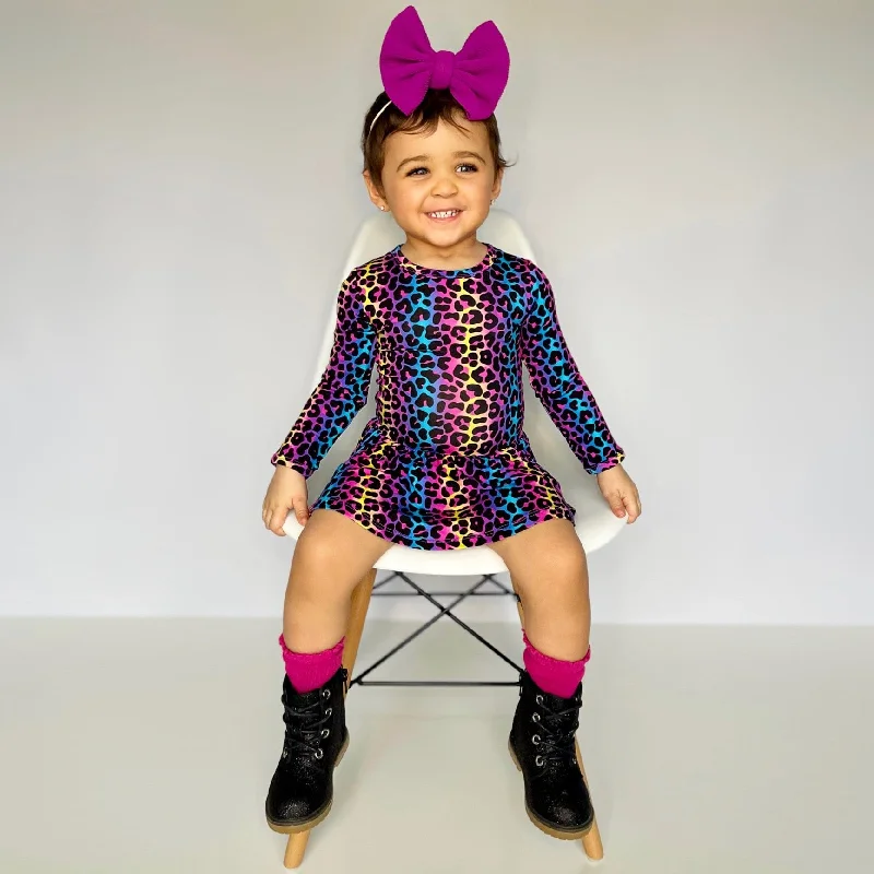 Livin' La Cheetah Loca Ruffle Dress Bright color unclassified dresses
