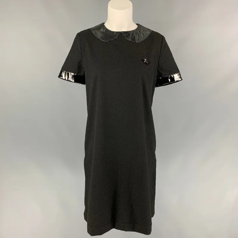 LOVE MOSCHINO Size 4 Black Polyester Blend Mixed Materials Shift Dress Everyday wear unclassified dresses