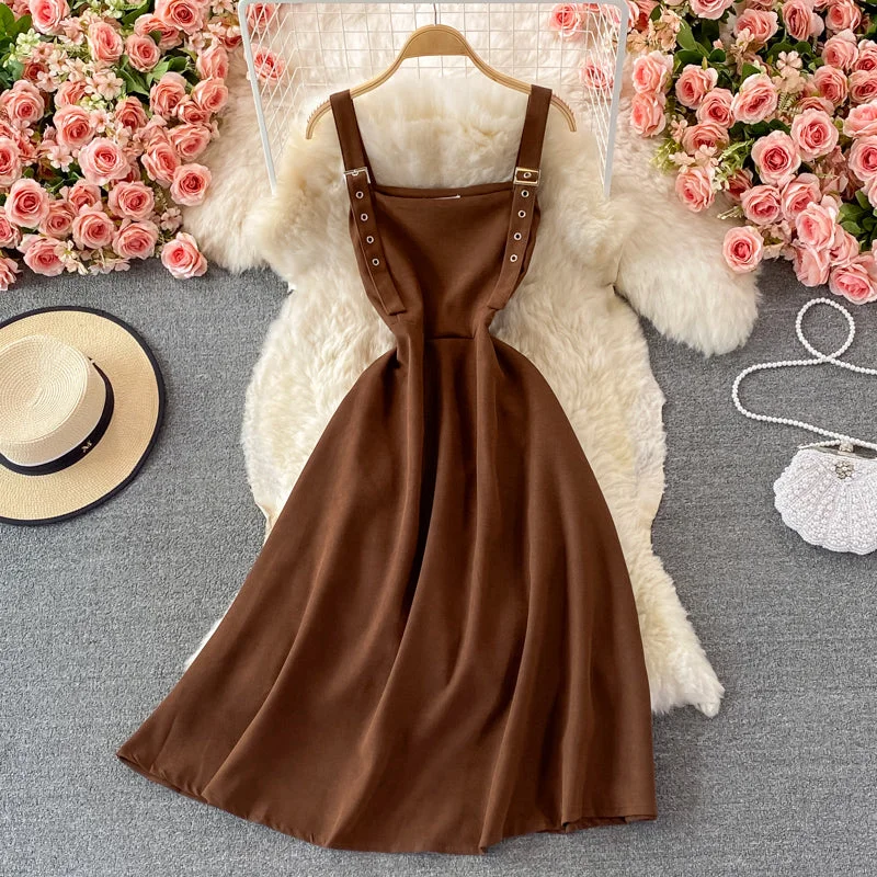 Lovely A line corduroy dress fashion dress  392 Street style unclassified dresses