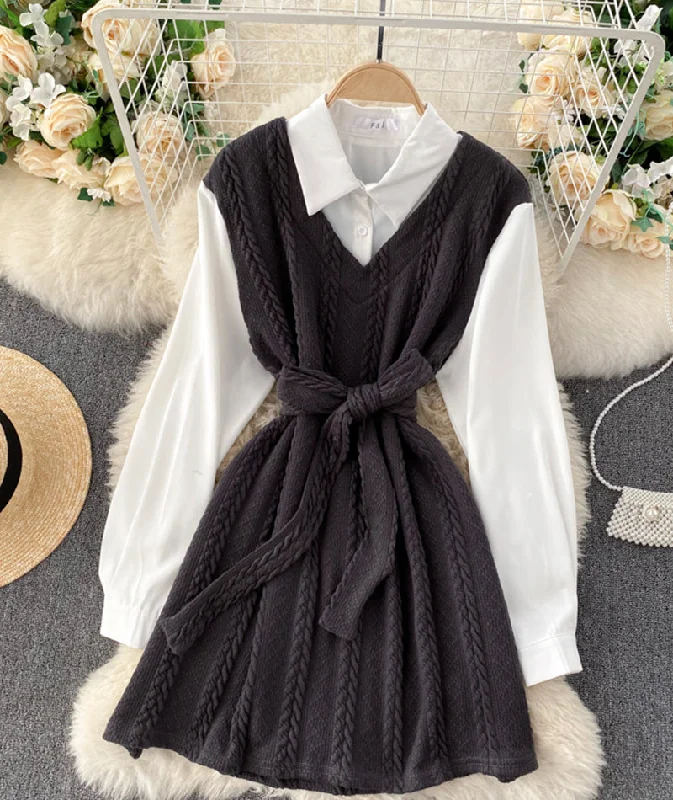 Lovely knitted patchwork dress  184 Vintage unclassified dresses
