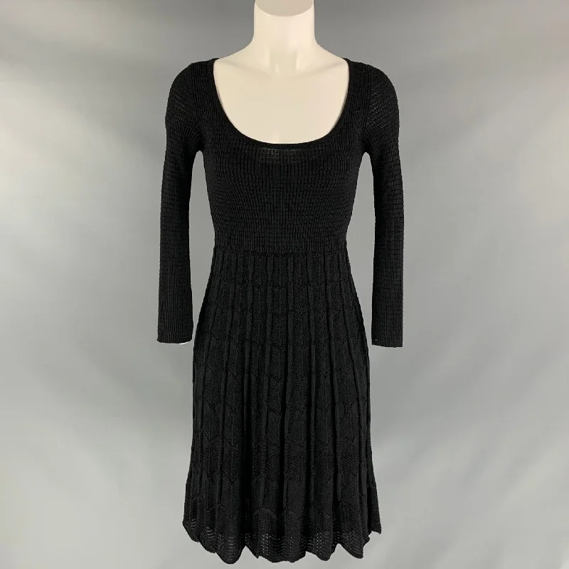 M MISSONI Black  Knitted Size 6 Dress Smocked unclassified dresses