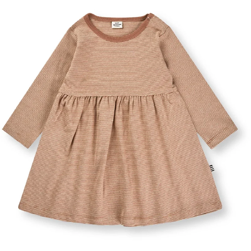 Mads Nørgaard Brownie/Fog Soft Micro Striped Merkur Dress Chic unclassified dresses