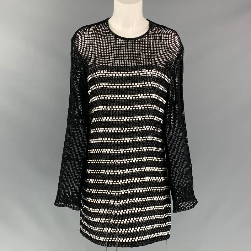 MAGDA BUTRYM Size S Black &  White Cotton Knit Dress Elegant evening unclassified dresses