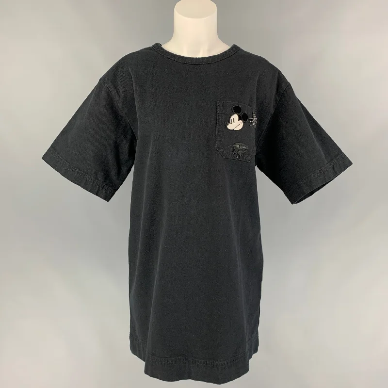 MARC JACOBS Size S Black Cotton Canvas Shift Dress Spring unclassified dresses