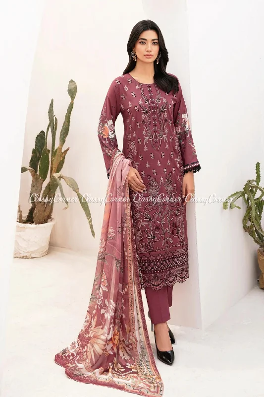 Maroon Printed Semi Formal Suit Revolve floral dresses