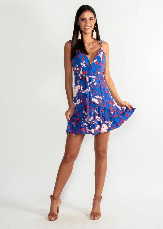 Matilda Swing Dress - Blue Floral Mini floral dresses