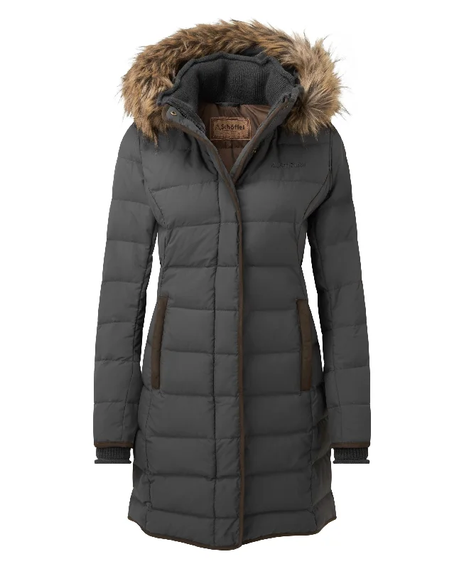 Mayfair II Down Coat - Gunmetal Earthy tone unclassified dresses