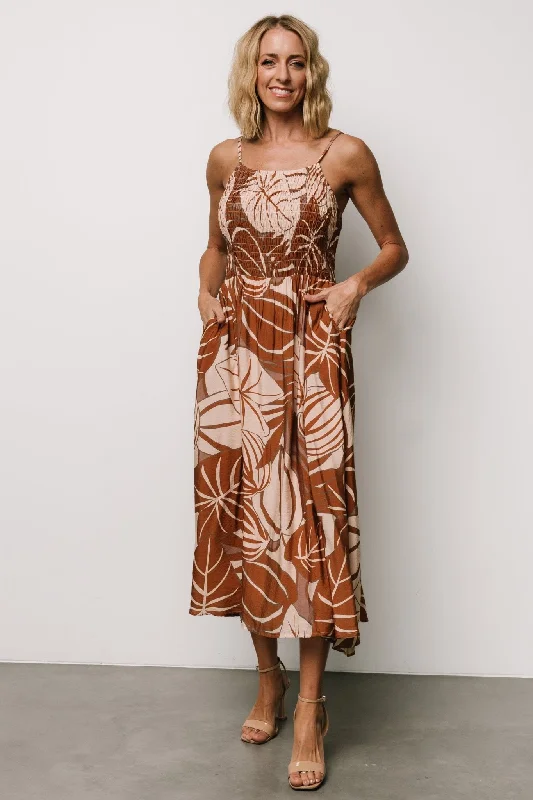 McKinley Smocked Dress | Cream + Camel Multi Party unclassified dresses