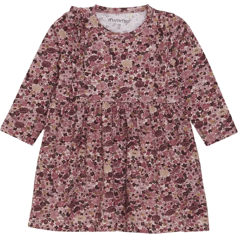 Minymo Dusty Rose Dress AOP Embroidered unclassified dresses