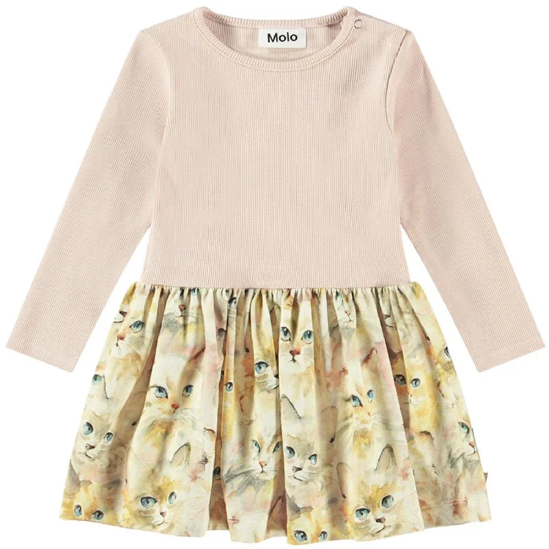 Molo Aquarelle Cats Carel Dress Ruffled unclassified dresses
