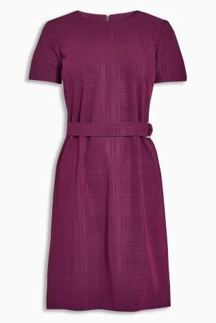 Next Womens Petite Berry Belted Workwear Dress Office unclassified dresses