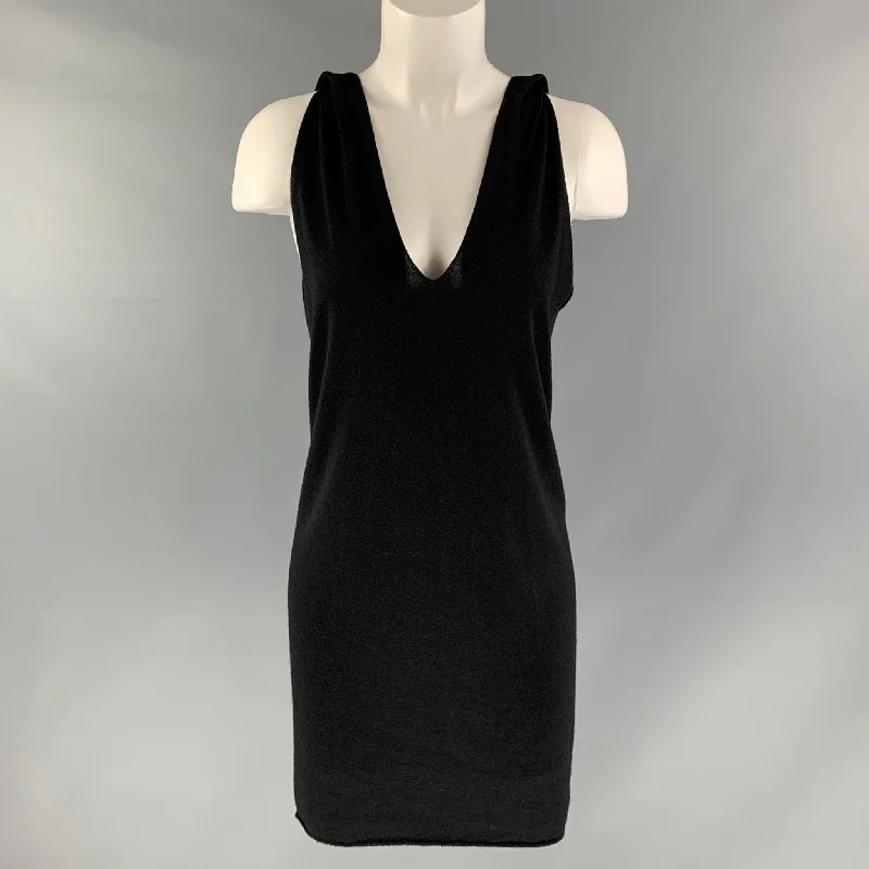 NO NAME Size S/M Black Cashmere & Silk Dress Spring unclassified dresses